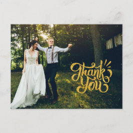 Casamento Rustic Dourado Sparkle Obrigado Cartões 