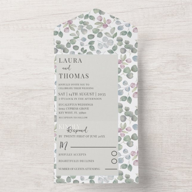 Casamento Rustic eucaliputus Sage Green Pattern (Interno)