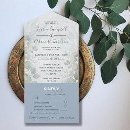 Casamento Rustic Eucalyptus Dusty Blue Watercolor