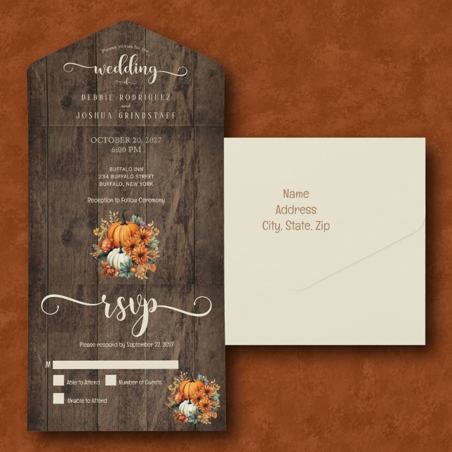 Casamento Rustic Fall Autumn Pumpkins (Criador carregado)