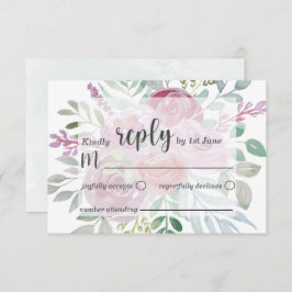 Casamento Rustic Flora Pink & Burgundy RSVP