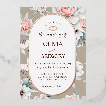 Casamento Rustic Floral Dourado Oval Frame