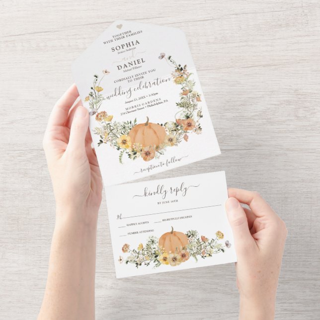 Casamento Rustic Floral Harvest Fall Pumpkin (Tearaway)