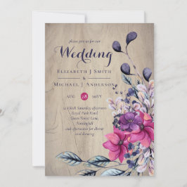 Casamento Rustic Fuchsia Floral Woodland