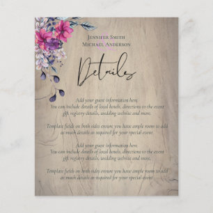 Casamento Rustic Fuchsia Floral Woodland