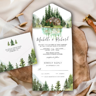 Casamento Rustic Log Cabin Mountain Lake