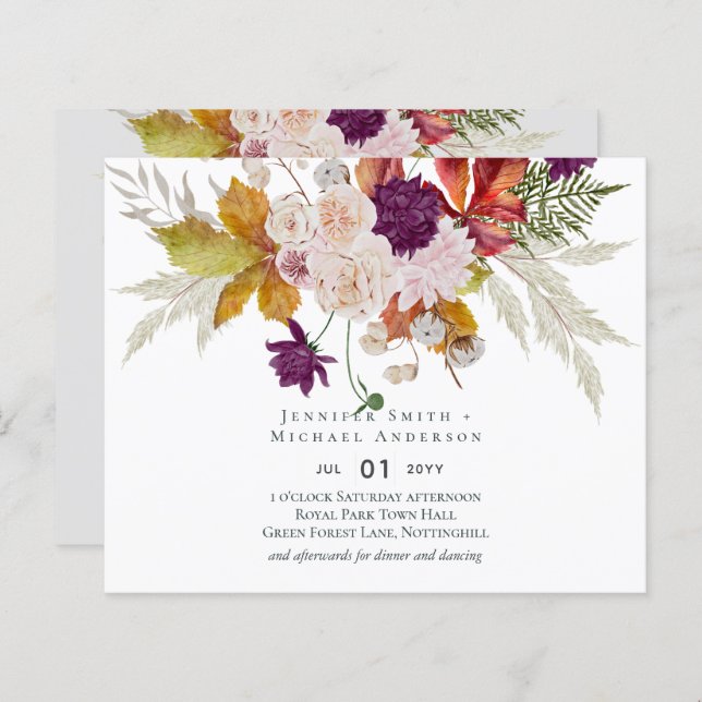 Casamento Rustic Maroon Ginger Blush (Frente/Verso)