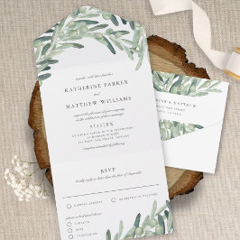 Casamento Rustic Olive Branch Watercolor