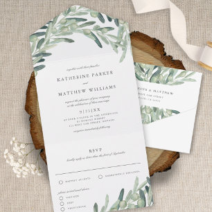 Casamento Rustic Olive Branch Watercolor
