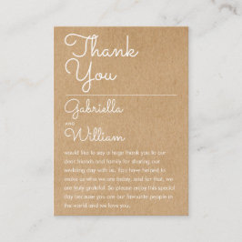 Casamento Rustic Script Obrigado Cartão De Recepçã