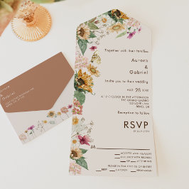 Casamento Rustic Sunflower Beige Entree Choice RSV