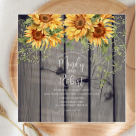 Casamento Rustic Sunflower Buquê Watercolor