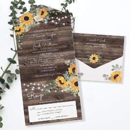 Casamento Rustic Sunflower Eucalyptus com RSVP