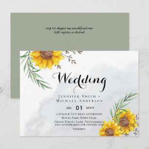 CASAMENTO Rustic Sunflowers Folhas de Oliveira Orç