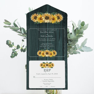 Casamento Rustic Teal Sunflower