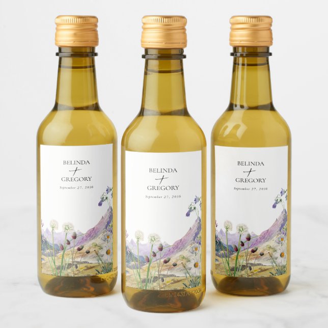Casamento Rustic Watercolor Wildflower Mountain (Garrafas)