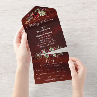 Casamento Rustic Wood Brown Todos Em Um Convite