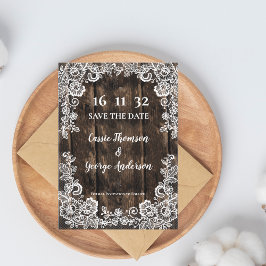 Casamento Rustic Wood Lace Country Salve a Data