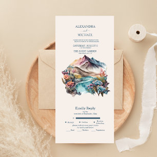 Casamento Rústico Boho Aquarela Montanha Tudo Em U