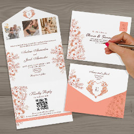 Casamento Rústico Chic Floral Coral