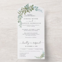 Casamento Rústico com Aquarela de Eucalipto Verde 