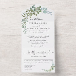 Casamento Rústico com Aquarela de Eucalipto Verde