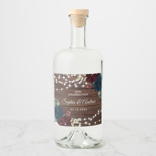 Casamento Rústico de Madeira Marsala e Marinhos (Frente)