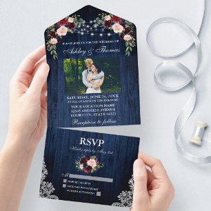 Casamento Rústico Floral Azul Madeira Luzes Renda