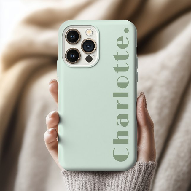 Casamento | Saia Verde Moderno com Nome Personaliz (Modern Script Name Case Gift for Teens | Mom | Grandma | Bridesmaid | Bachelorette Party | Coworkers)