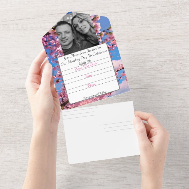 Casamento Salvar a Data RVSP (Aba destacável)