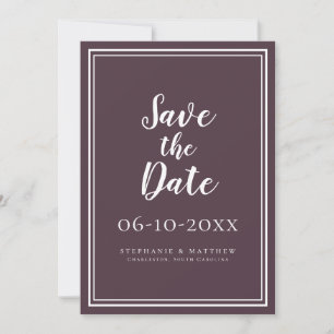 Casamento Salve a Data Roxo Moderno Simples Rascun