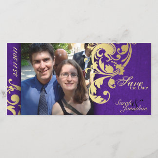Casamento Salve o Anúncio da Data - Dourado Roxo