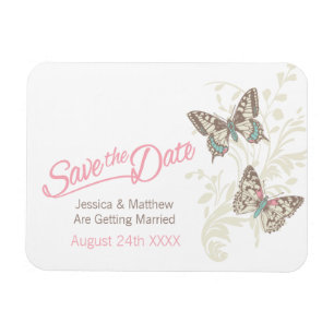 Casamento salve o ímã rosa das borboletas