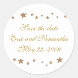 Casamento Salve os adesivos de data estrelas de ou