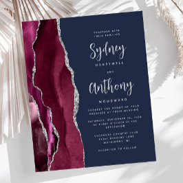 Casamento Script Navy Agata Prata Burgundy Orçamen