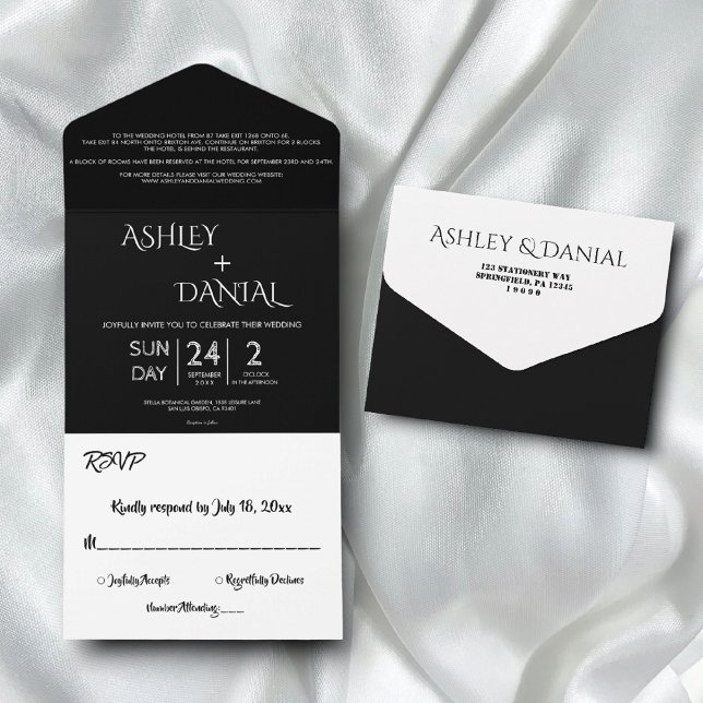 Casamento Simples, Branco E Preto Chic (Criador carregado)
