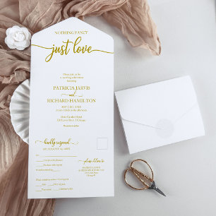 Casamento Simples Chic Grafia a Ouro