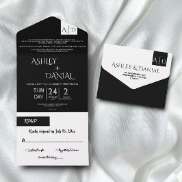Casamento Simples Chic Mínimo Preto E Branco