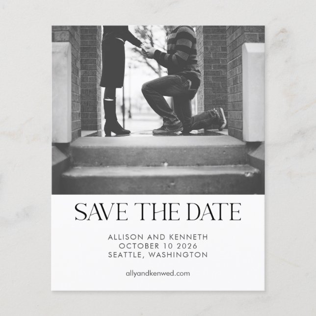 Casamento Simples Com Duas Fotografias Modernas E  (Frente)