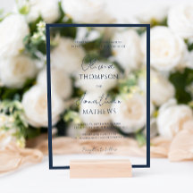 Casamento Simples com Letra Branca e Borda Azul-Ma