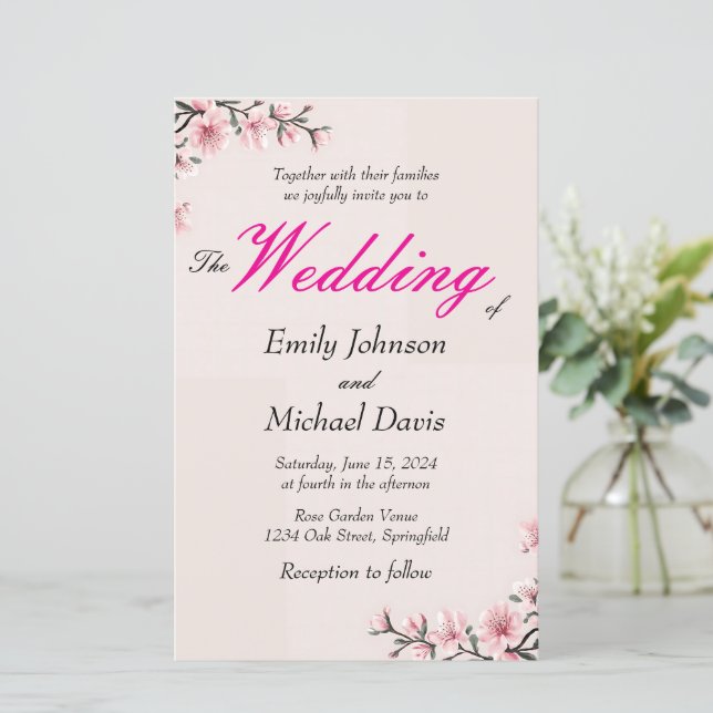 casamento simples de cereja japonesa florida (Em pé/Frente)