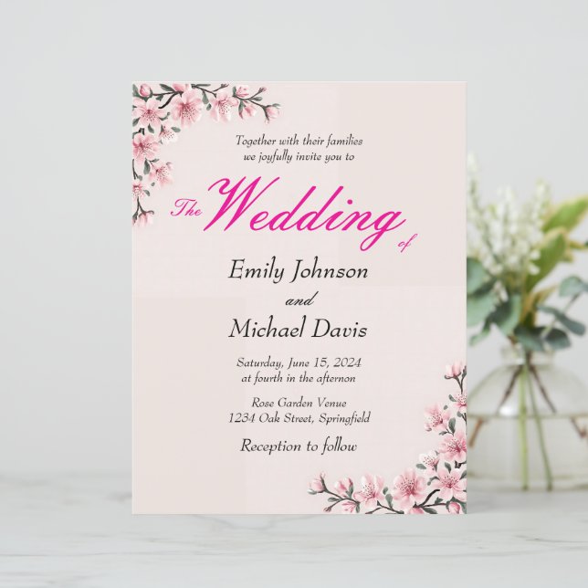 casamento simples de cereja japonesa florida (Em pé/Frente)