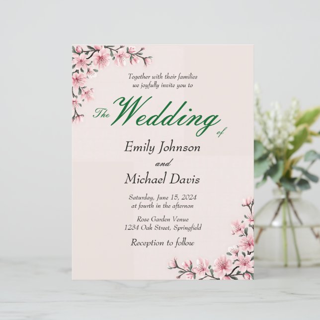 casamento simples de cereja japonesa florida (Em pé/Frente)