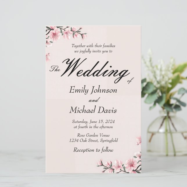 casamento simples de cereja japonesa florida (Em pé/Frente)