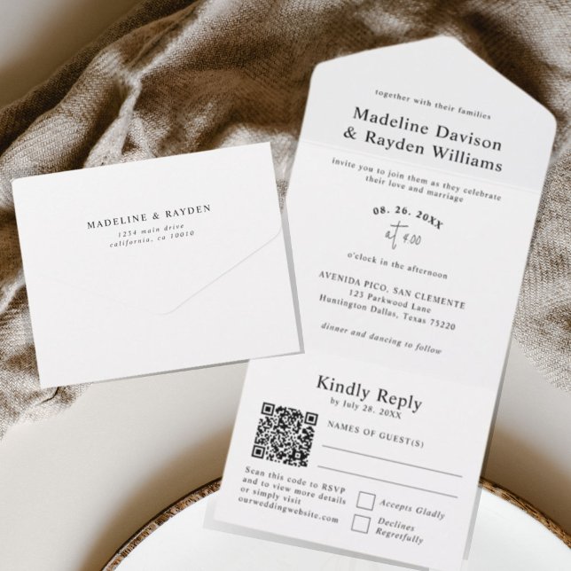 Casamento Simples de Código QR Preto e Branco (Criador carregado)