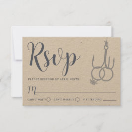 Casamento simples de gancho de pesca Rings RSVP Ca