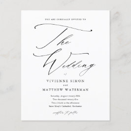 Casamento Simples de Orçamento Preto e Branco