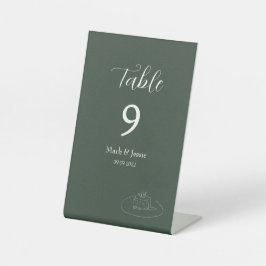 Casamento Simples de ROE Dusky Verde e Branco