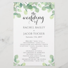 Casamento Simples de Script Eucalyptus Greenery