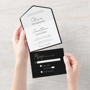 Casamento Simples de White Tie Preto